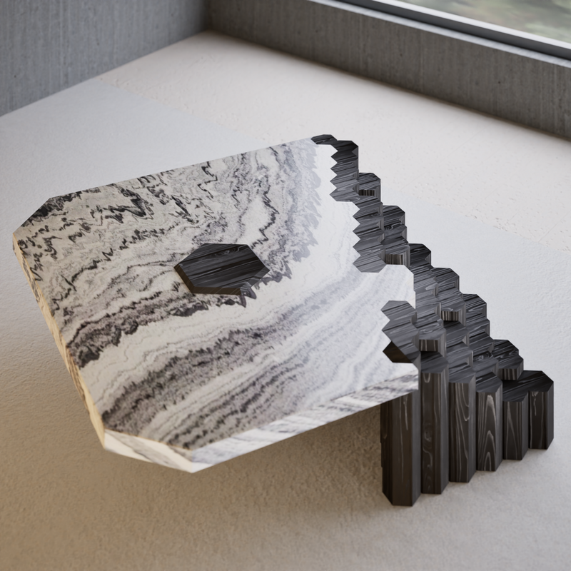 COLUMNAR BASALT COFFEE TABLE